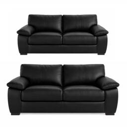 LUXURY LIFE Amalfi Air Leather 3+2 Sofa Set in Black - thumbnail 2