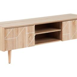"Wyld and Coco 70"" TV Stand Light Brown with 2 Cabinets" - thumbnail 2