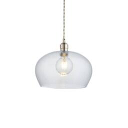 Netlighting Livorno Dome Pendant Hammered Glass in Grey - thumbnail 1