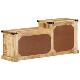 Berkfield Home Shoe Bench 110x35x50 cm Solid Rough Wood Mango in Brown - Size: 110 x 35 x 50 cm - thumbnail 6