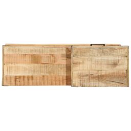 Berkfield Home Shoe Bench 110x35x50 cm Solid Rough Wood Mango in Brown - Size: 110 x 35 x 50 cm - thumbnail 7