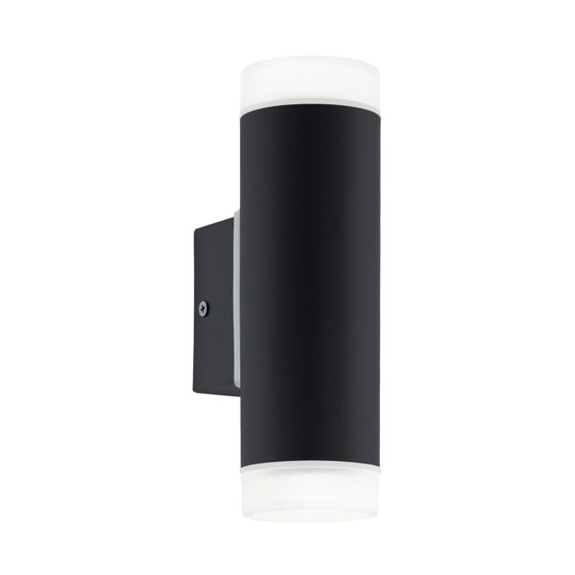 Loops IP44 Outdoor Wall Light Black Up & Down Light 2 x 5W GU10 Bulb Porch Lamp - image 1