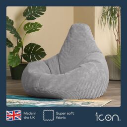 icon Dalton Cord Adult Bean Bag Chair, Set of 2 in Light Grey - thumbnail 5