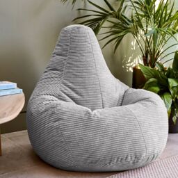 icon Dalton Cord Adult Bean Bag Chair, Set of 2 in Light Grey - thumbnail 4