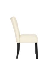 Living and Home Set of 2 Leather High Backrest Dining Chairs in Beige - thumbnail 5