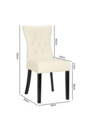 Living and Home Set of 2 Leather High Backrest Dining Chairs in Beige - thumbnail 6