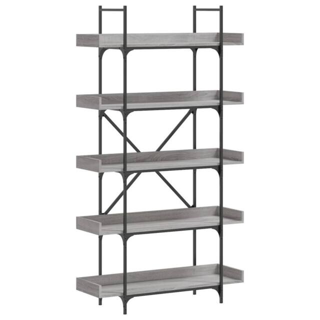 Berkfield Home Bookcase 5-Tier Grey Sonoma 100x33x180.5 cm Engineered Wood - image 1