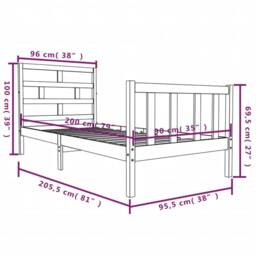 Berkfield Home Bed Frame Solid Wood Pine 90x200 cm in Light Oak - thumbnail 9