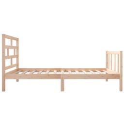 Berkfield Home Bed Frame Solid Wood Pine 90x200 cm in Light Oak - thumbnail 5