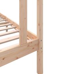Berkfield Home Bed Frame Solid Wood Pine 90x200 cm in Light Oak - thumbnail 7