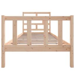 Berkfield Home Bed Frame Solid Wood Pine 90x200 cm in Light Oak - thumbnail 4