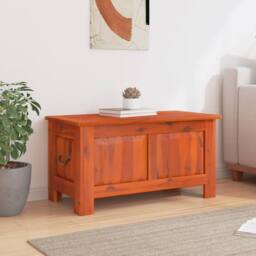Berkfield Home Storage Chest with Lid Brown Solid Wood Acacia - thumbnail 3