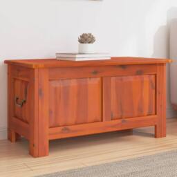 Berkfield Home Storage Chest with Lid Brown Solid Wood Acacia - thumbnail 2