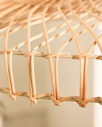 Dibor Traditional Rattan Flush Wide Easy Fit Decor Ceiling Shade H12 x D57cm in Beige - thumbnail 4
