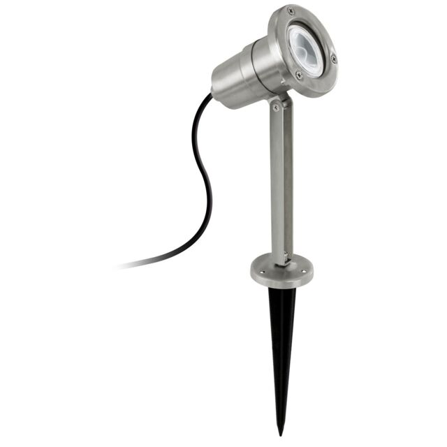 Loops IP54 Outdoor Bollard Light Stainless Steel 1 x 5W GU10 Bulb Driveway Lamp Post in Metallics - image 1