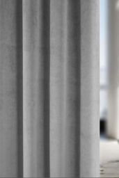 Enhanced Living Velvet, Supersoft, 100% Blackout, Thermal Pair of Curtains with Tape Top in Grey - Size: 168 cm width x 137 cm drop - thumbnail 3