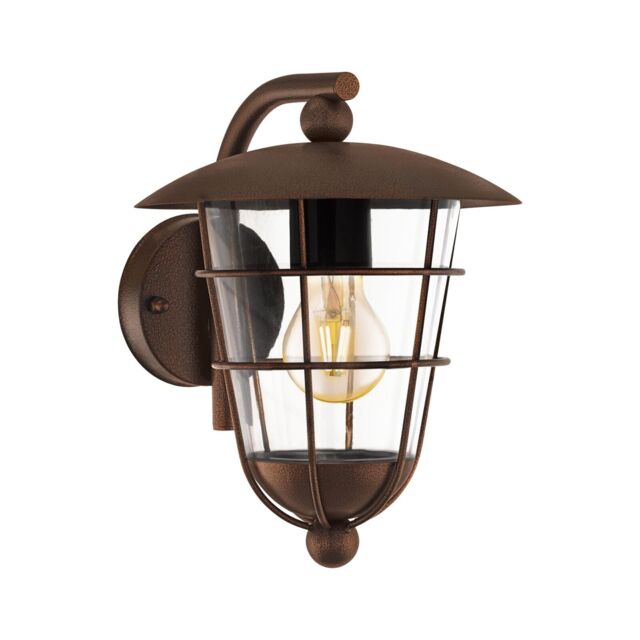 Loops IP44 Outdoor Wall Light Brown Fisherman Lantern 1 x 60W E27 Bulb Porch Lamp - image 1