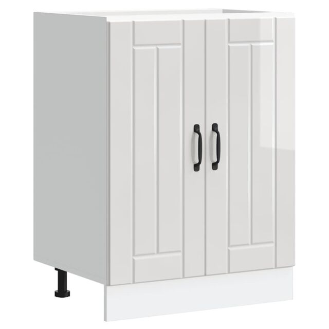 Berkfield Home Sink Base Cabinet Lucca High Gloss White Engineered Wood - image 1