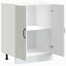 Berkfield Home Sink Base Cabinet Lucca High Gloss White Engineered Wood - thumbnail 6