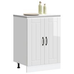 Berkfield Home Sink Base Cabinet Lucca High Gloss White Engineered Wood - thumbnail 3