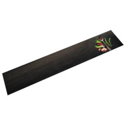 Berkfield Home Kitchen Rug Washable Spices 60x300 cm Velvet in Black