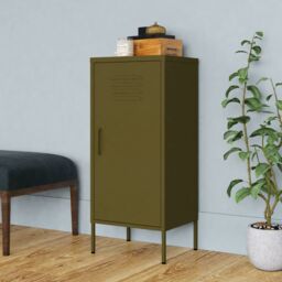 Berkfield Home Storage Cabinet Olive Green 42.5x35x101.5 cm Steel - thumbnail 1