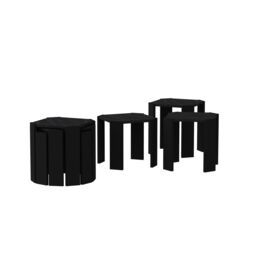 Decorotika Lori 3-Pieces Nesting Table Coffee Table Cocktail Table Set in Black - thumbnail 3