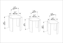 Decorotika Lori 3-Pieces Nesting Table Coffee Table Cocktail Table Set in Black - thumbnail 5