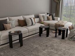 Decorotika Lori 3-Pieces Nesting Table Coffee Table Cocktail Table Set in Black - thumbnail 2