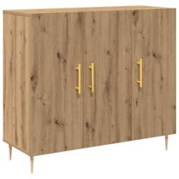 Berkfield Home Sideboard Artisan Oak 90x34x80 cm Engineered Wood in Brown - Size: 90 x 34 x 80 cm - thumbnail 1