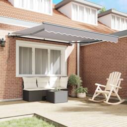 Berkfield Home Manual Retractable Awning Light Grey 300x250 cm - thumbnail 3