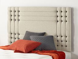 Somnior Flexby Tweed Fabric Side Opening Ottoman Bed With Headboard in Beige - Size: King - thumbnail 3
