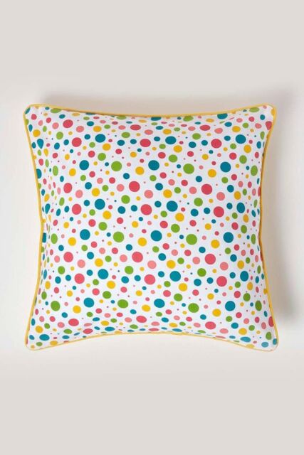 Homescapes Cotton Multi Colour Polka Dots Cushion Cover - Size: 60 cm x 60 cm - image 1