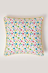 Homescapes Cotton Multi Colour Polka Dots Cushion Cover - Size: 60 cm x 60 cm