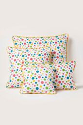 Homescapes Cotton Multi Colour Polka Dots Cushion Cover - Size: 60 cm x 60 cm - thumbnail 6