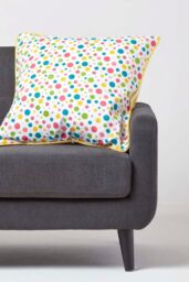 Homescapes Cotton Multi Colour Polka Dots Cushion Cover - Size: 60 cm x 60 cm - thumbnail 2