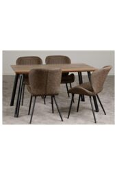 Seconique Quebec Straight Edge Dining Set in Dark Brown - thumbnail 1