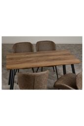 Seconique Quebec Straight Edge Dining Set in Dark Brown - thumbnail 5