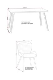 Seconique Quebec Straight Edge Dining Set in Dark Brown - thumbnail 6