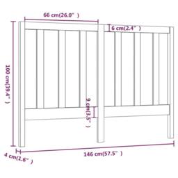 Berkfield Home Bed Headboard Grey 146x4x100 cm Solid Wood Pine - Size: 146 x 4 x 100 cm - thumbnail 6