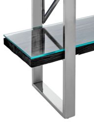 Orsina Black Four‑Tier Shelf Unit, Matte Black Open Frame Bookcase with 4 Shelves, Storage Book Rack in Silver - thumbnail 5