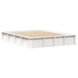 Berkfield Home Bed Frame with Lift-Up Storage - White, 150 x 200cm, Solid Pine in White - Size: 150 x 200 cm - thumbnail 2