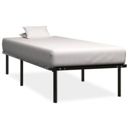 Berkfield Home Bed Frame without Mattress Black Metal 100x200 cm - thumbnail 1