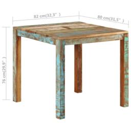 Berkfield Home Table Dining Table 82x80x76 cm Solid Reclaimed Wood - Size: 82 x 80 x 76 cm - thumbnail 7