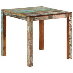 Berkfield Home Table Dining Table 82x80x76 cm Solid Reclaimed Wood - Size: 82 x 80 x 76 cm - thumbnail 9