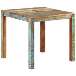 Berkfield Home Table Dining Table 82x80x76 cm Solid Reclaimed Wood - Size: 82 x 80 x 76 cm - thumbnail 2