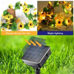 EONLION LED Solar Powered Sunflower in Yellow - Size: 100 cm - thumbnail 4