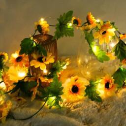 EONLION LED Solar Powered Sunflower in Yellow - Size: 100 cm - thumbnail 1