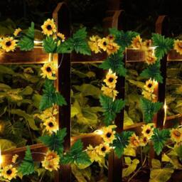 EONLION LED Solar Powered Sunflower in Yellow - Size: 100 cm - thumbnail 3
