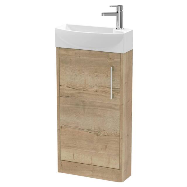 Balterley Winshill 1 Door Left-Hand Cloakroom Vanity Basin Unit, 440mm in Brown - image 1